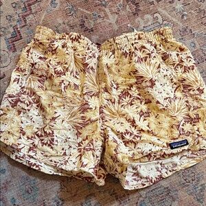 Patagonia women’s Floral Print Shorts - Brown and Cream